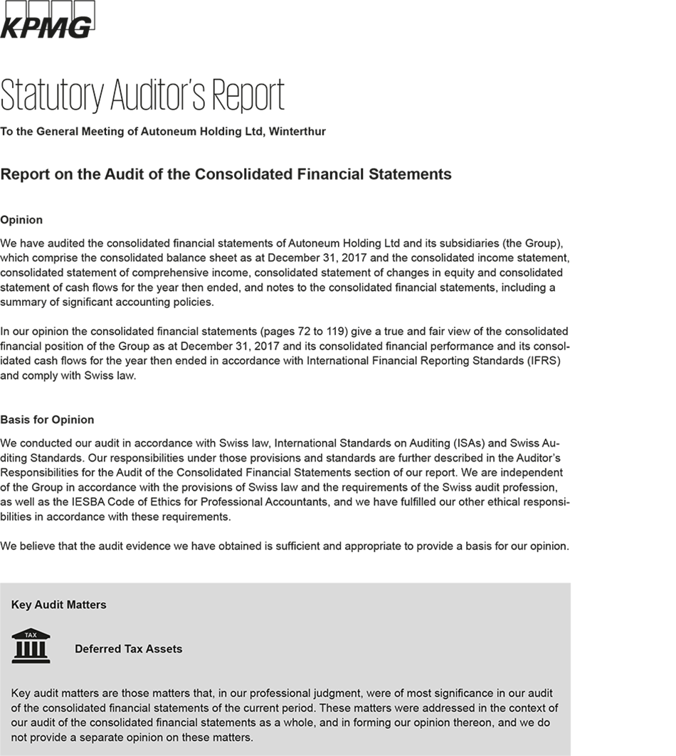 Statutory Auditor's Report