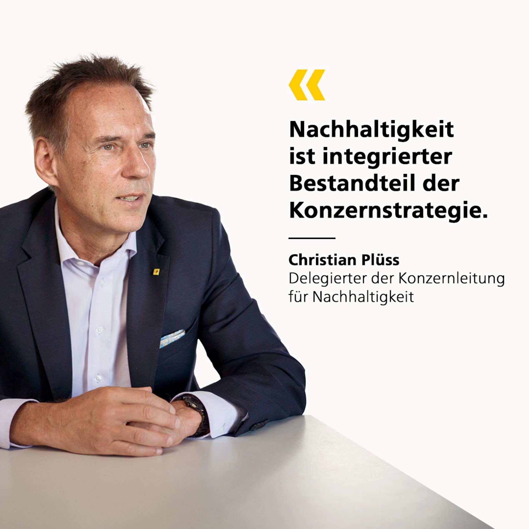 Christian Plüss, Delegierter der Konzernleitung für Nachhaltigkeit