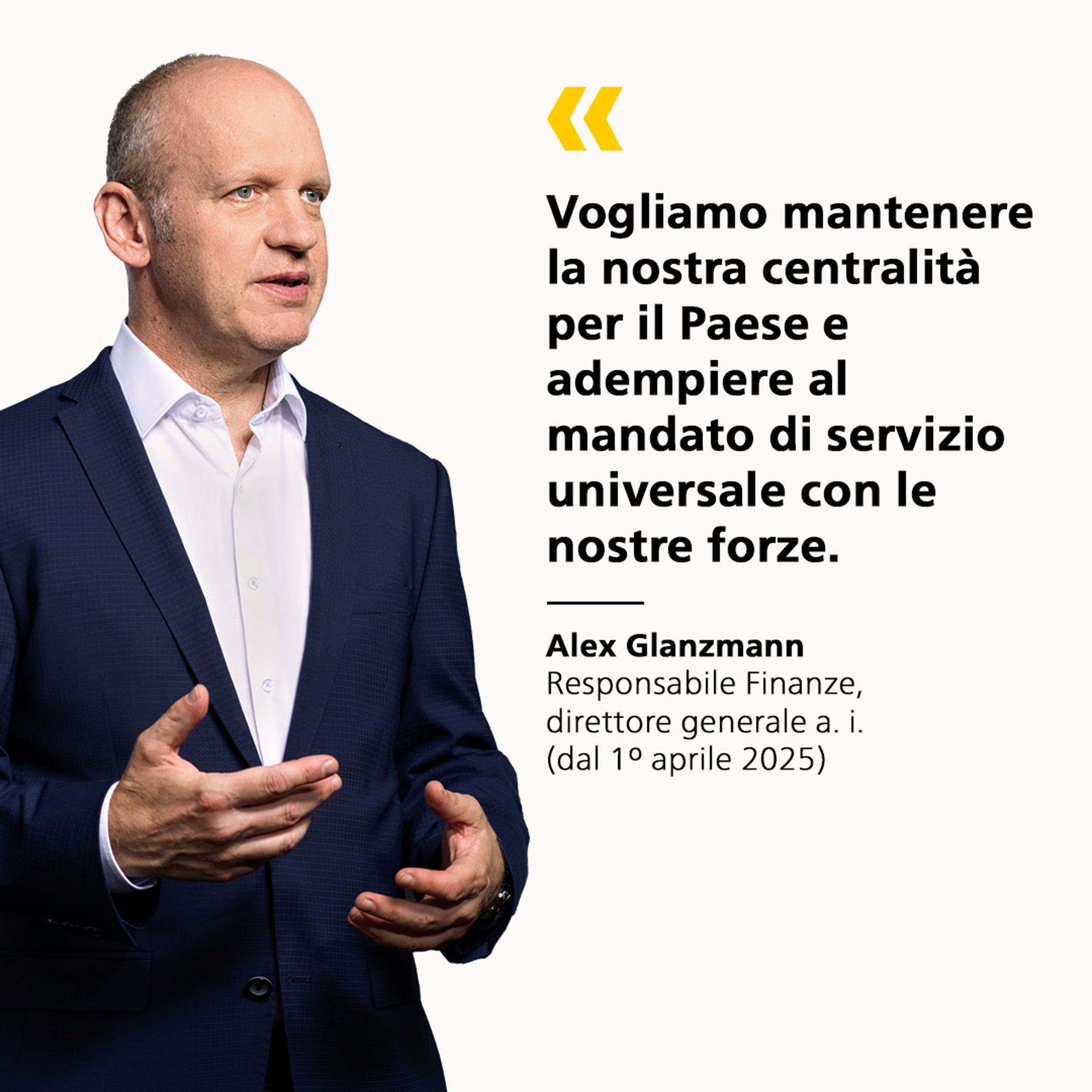 Alex Glanzmann, Responsabile Finanze, direttore generale a. i. (dal 1° aprile 2025)