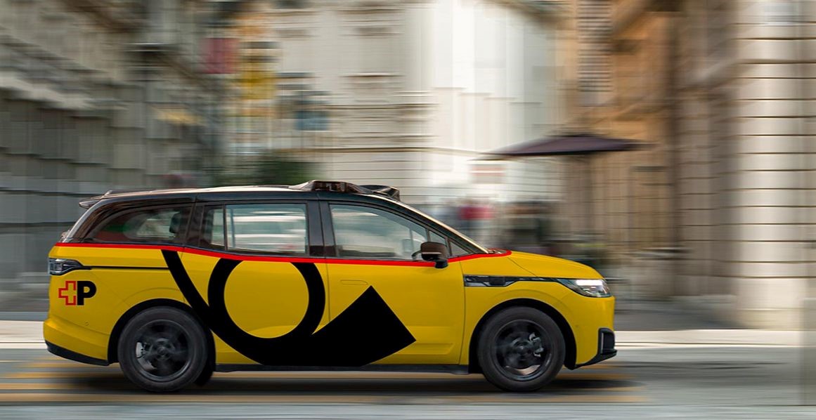 Visualisierung eines AmiGo selbstfahrenden Fahrzeugs im Alltag.